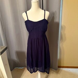 Knee length navy blue dress by No Boundaries
